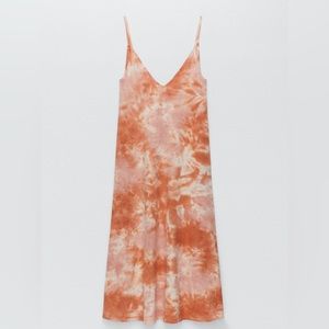 NWT Zara Tie Dye Knit Midi Dress Size M
